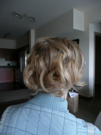 Simon's grad, Sounders Game, hair trial number two 063